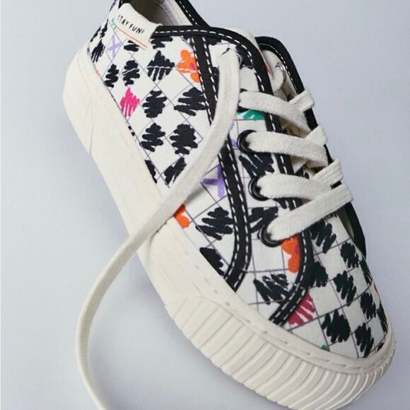 Zara KIDS/ PRINTED COTTON SNEAKERS - Picture 4 of 10